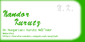 nandor kurutz business card